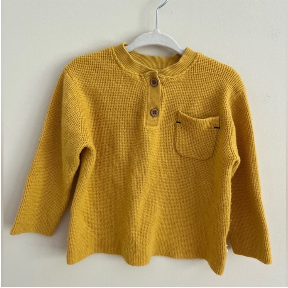 Zara Kids, Button Sweater with Pocket, yellow, 18-24 M